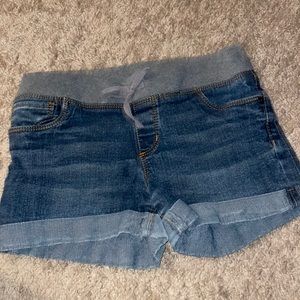 Low rise jean shorts